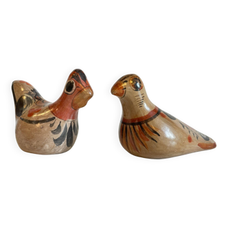 Couple bird ceramic handmade mexico vintage