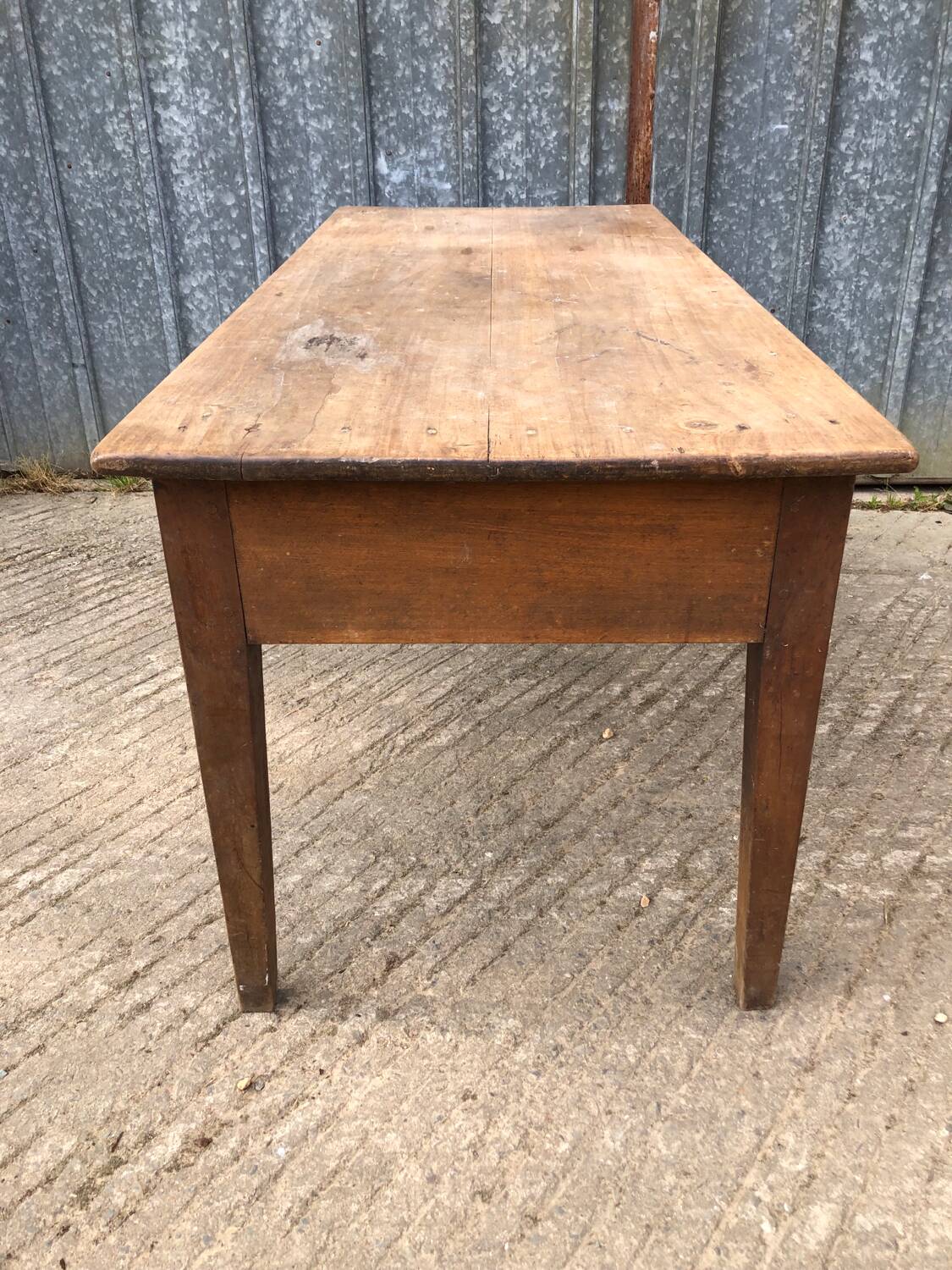 Antique farmhouse table with 3 drawers