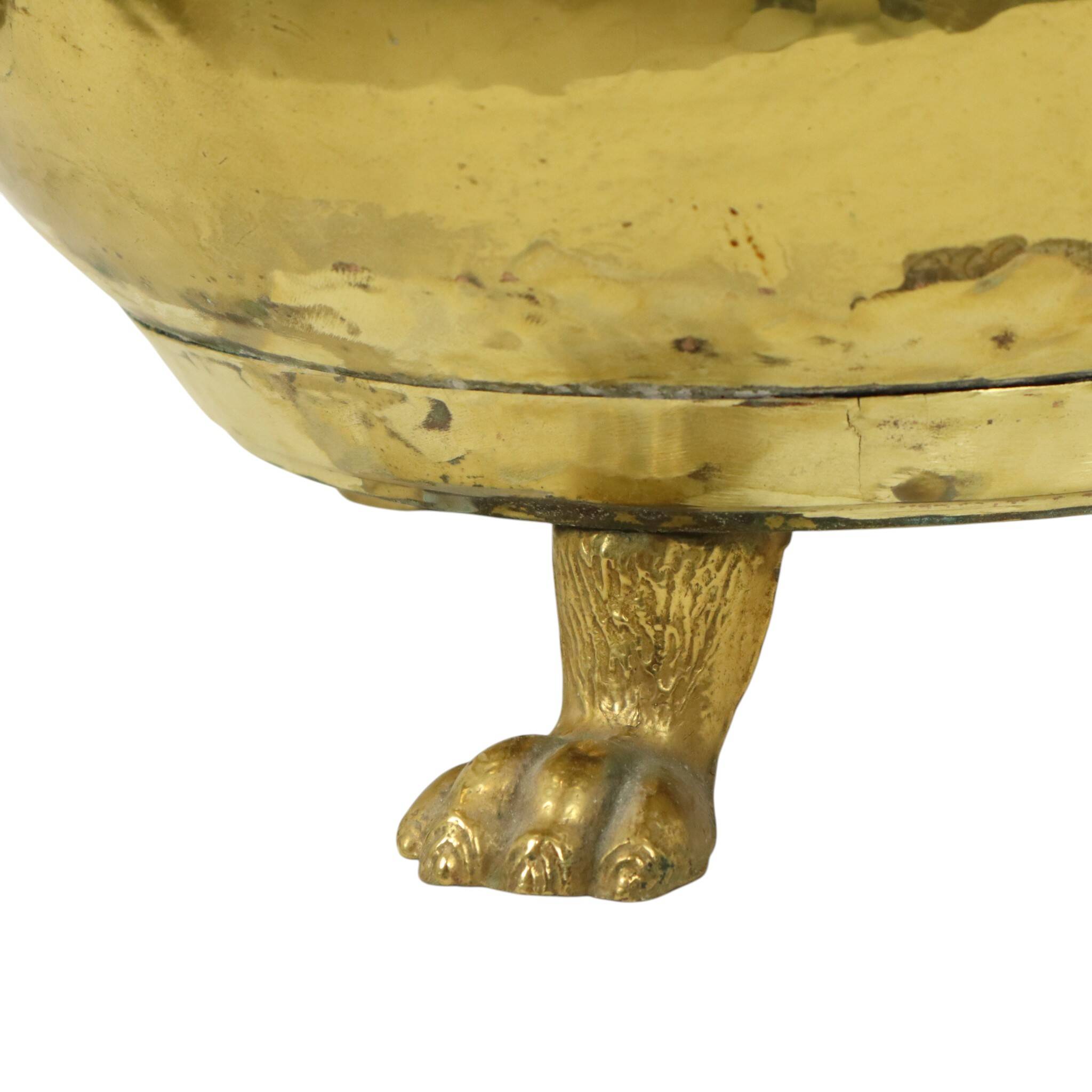 Large Copper Kettle Jardinière Flowerpot Griffin Brass