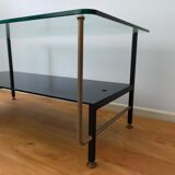 Coffee table design 50s vintage glass and brass