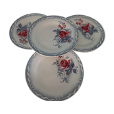 Lot de 4 assiettes plates Digoin Sarreguemines