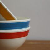 Trio of iron earth bowls