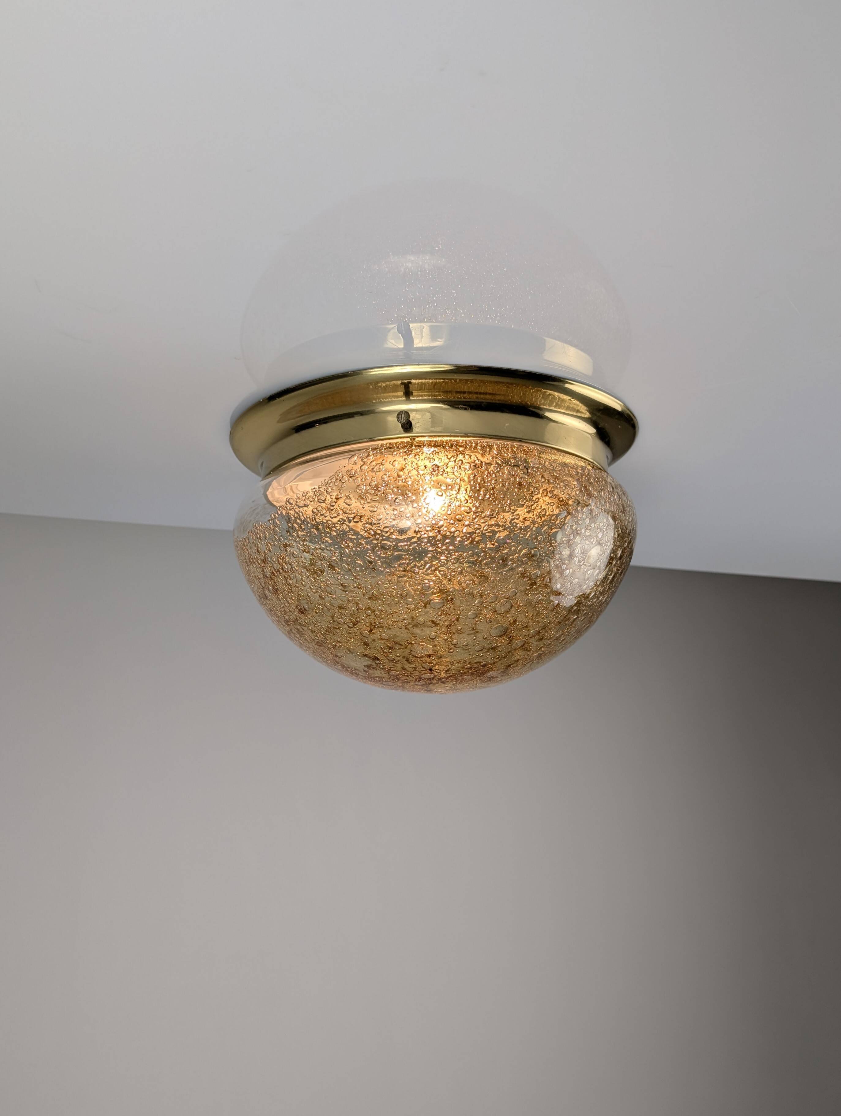 Murano Glass Ceiling Lamp with Caramel Effect, 1960s