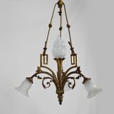 Louis XVI Neoclassical style chandelier in gilded bronze, France, Circa 1900
