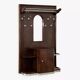 Art deco cloakroom coat rack in wood, mirror and chrome metal