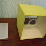 Lamp Stéphane Davidts Faras model, satin chrome, almond green lampshade - Belgium
