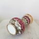 Vintage Handmade Ceramic Vase: 1970s Abstract Burgundy & Silver Glaze