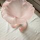 Large satin glass cornucopia vase "pâte de verre" frosted pink - Art style