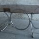 Vintage Italian glass and metal table 1970