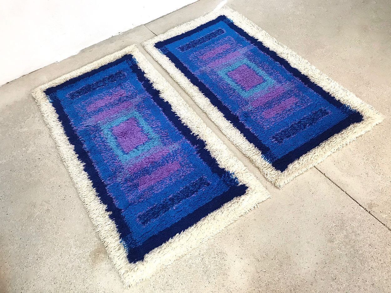 Modern abstract graphic rugs from Gilde, Germany 1960s, Set of 2