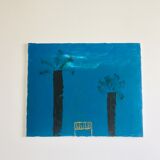 Oil painting Banc et Palmiers