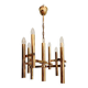 Geometric brass chandelier, Hollywood Regency, design by G. Sciolari, 1970.