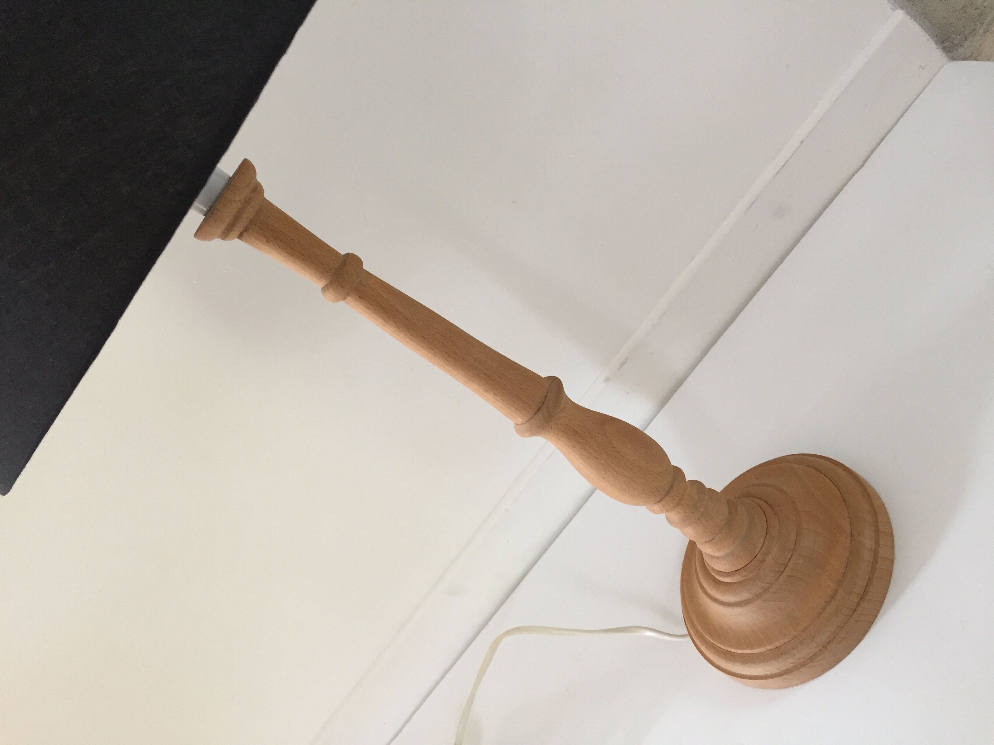 High lamp in vintage turned wood