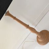 High lamp in vintage turned wood