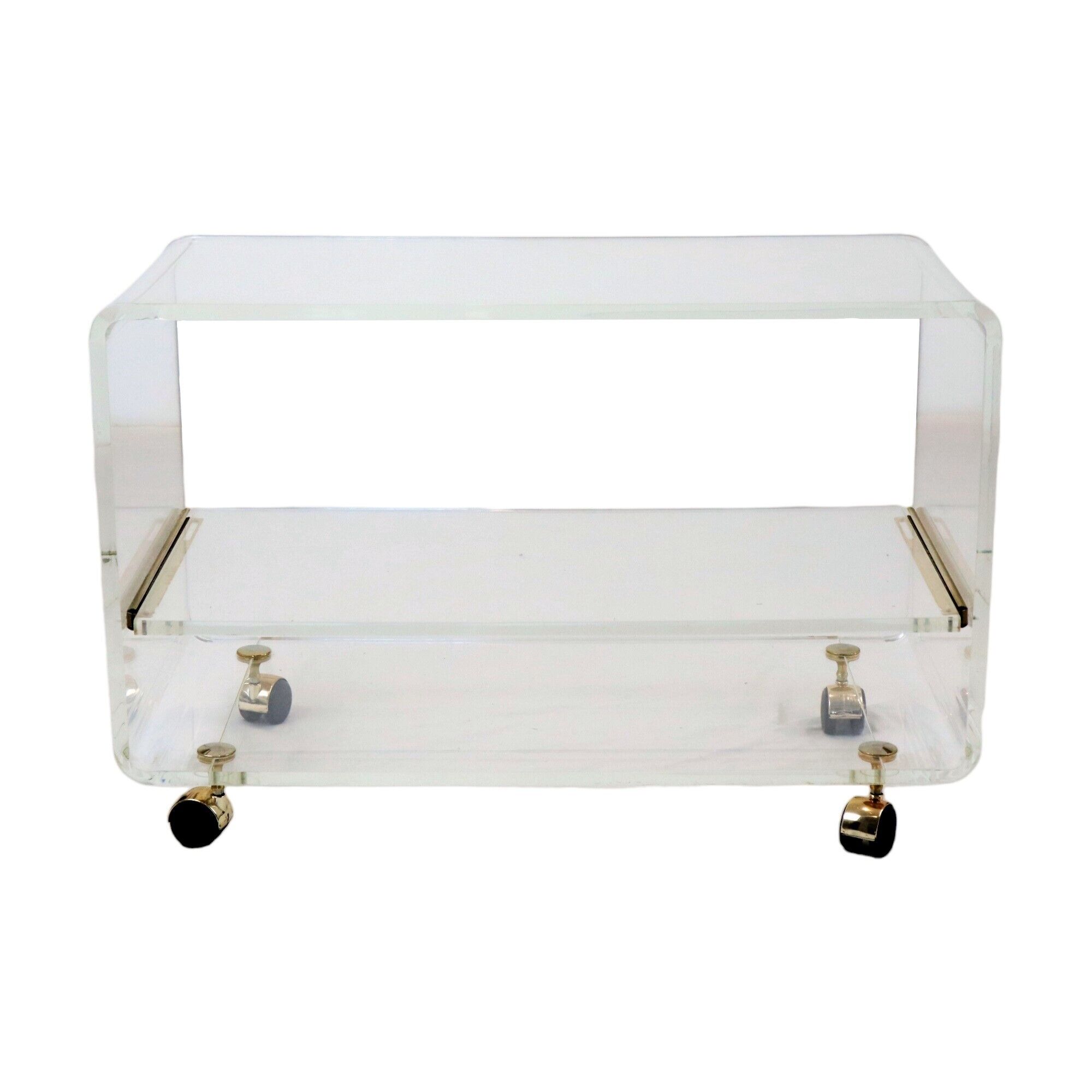 Design TV furniture Coffee table Plexiglas Perspex David Lange Les Invisibles 1970