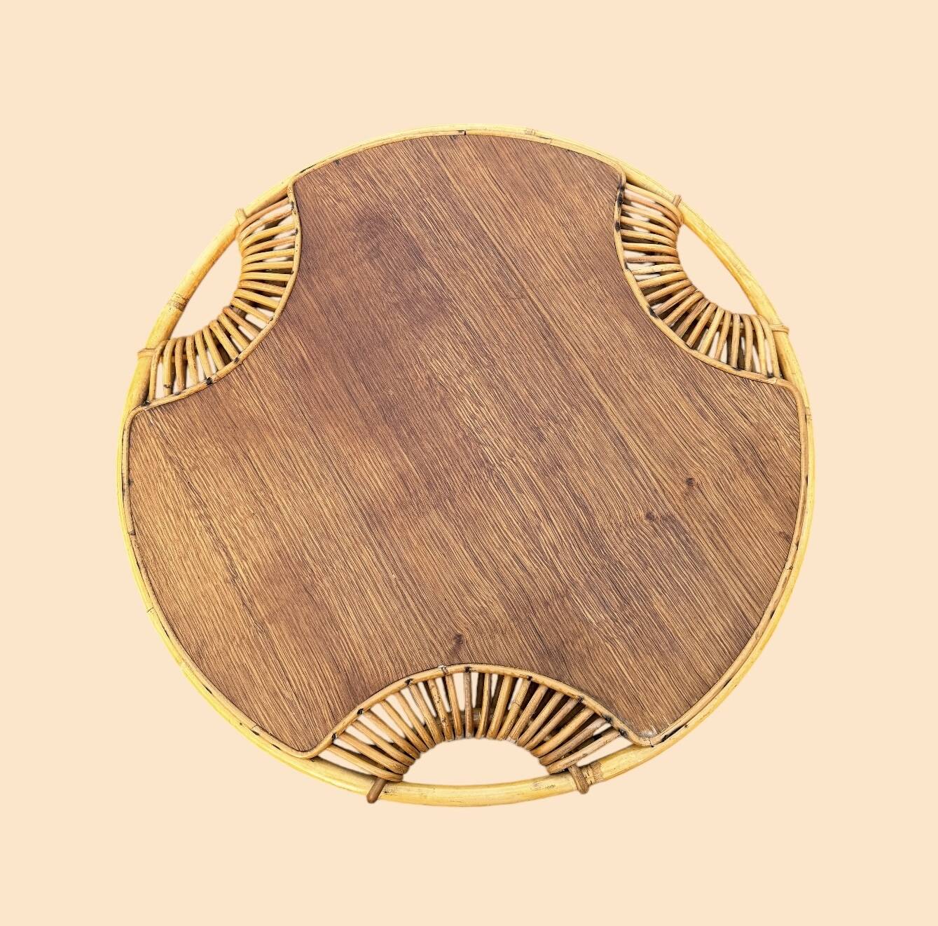 Janine Abraham Rattan Tripod Coffee Table