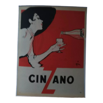 Une publicité papier apéritif  cinzano  issue d'une revue d'époque