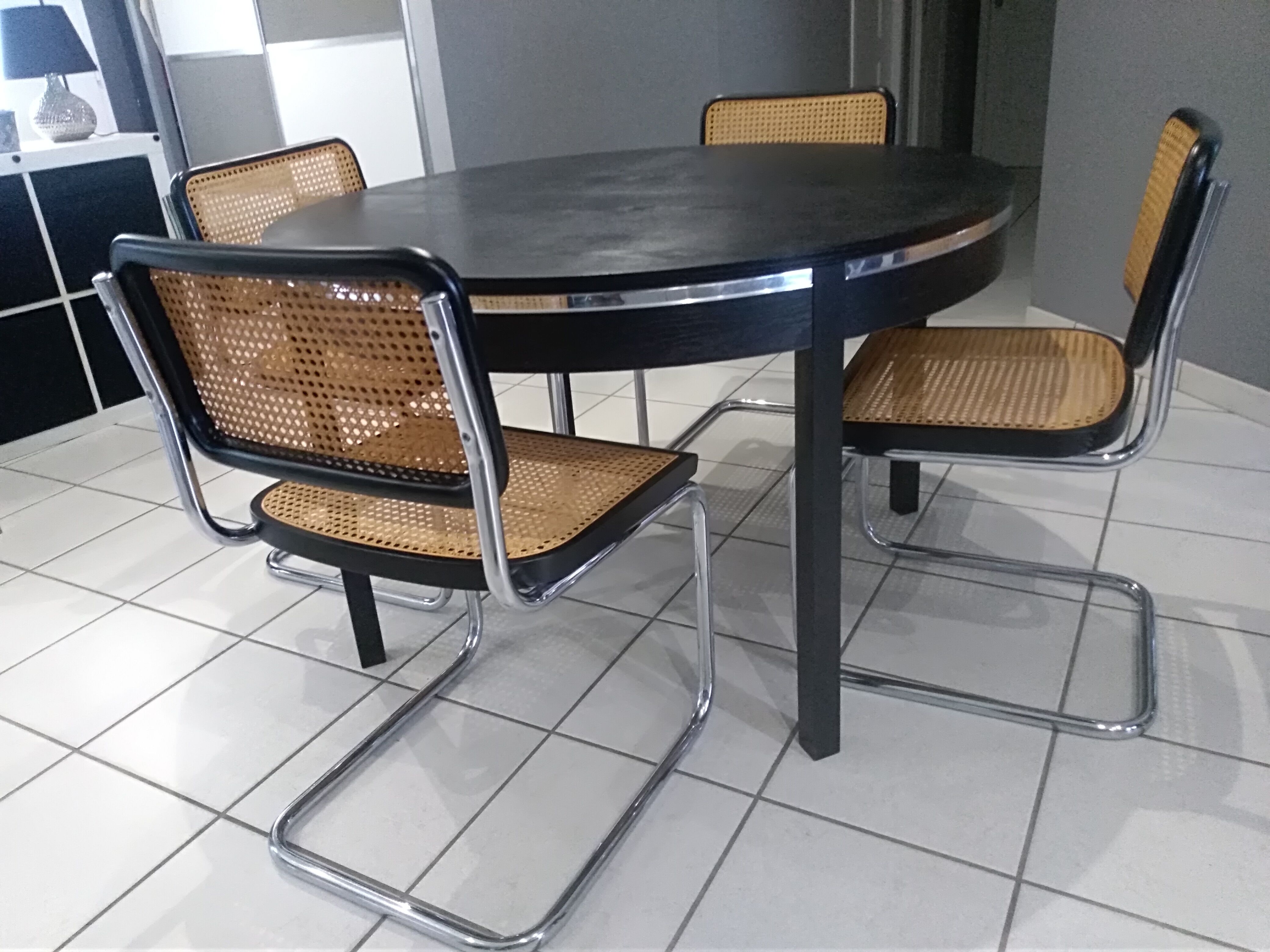 Suite of 4 chairs Cesca B32 by Marcel Breuer vintage year 1992