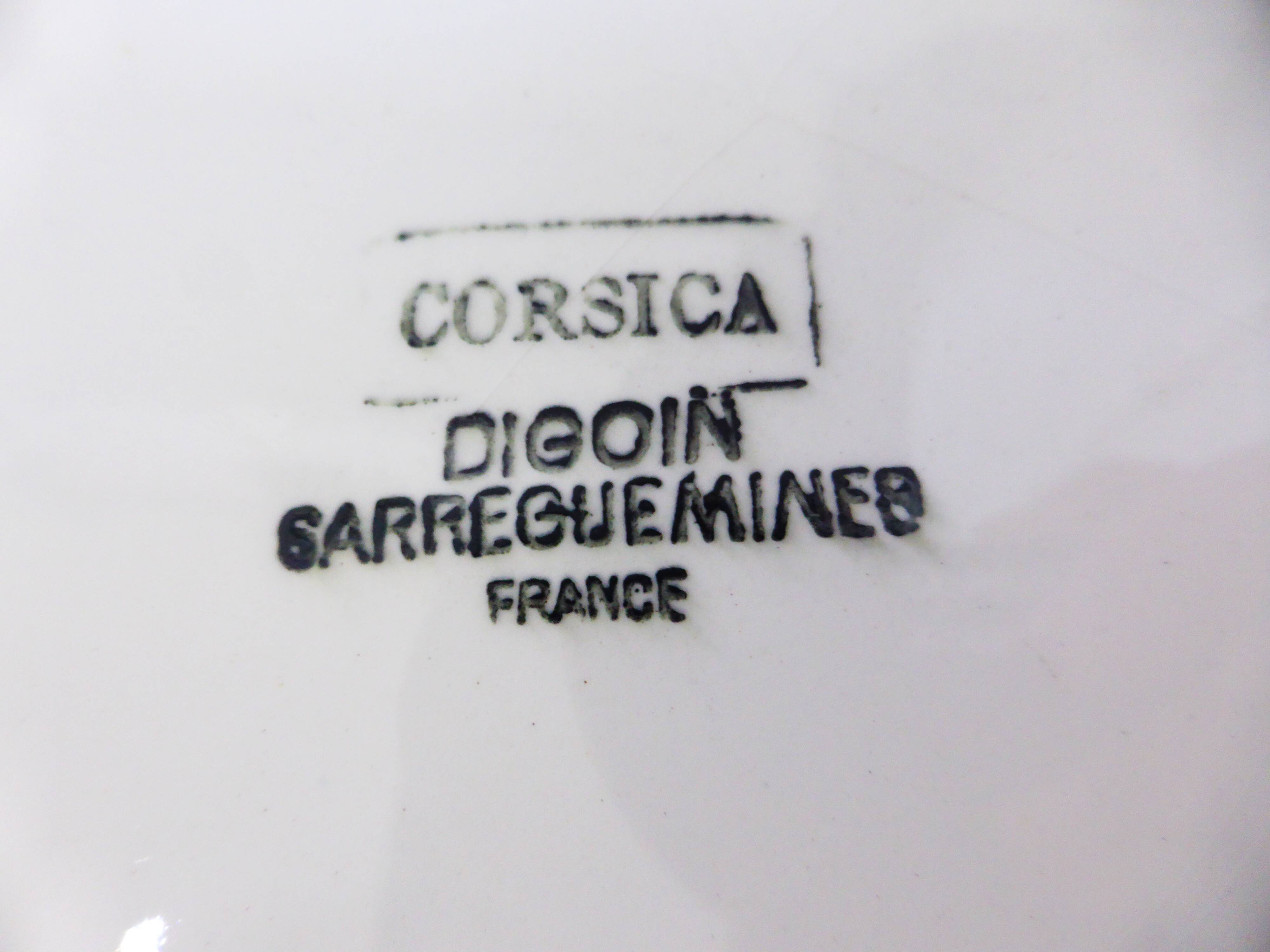 3 flat plates of Digoin Sarreguemines model Corsica