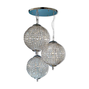 lustre 3-globes en métal