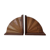 Paire de serre-livres en bois Art Déco