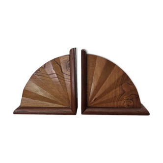 Art Deco wooden bookends