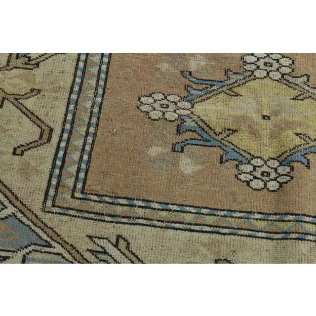 1970s Vintage Turkish Handmade Wool & Cotton Orange Area Rug 154x230