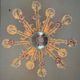 Rezzonico Venetian chandelier in colorless, blue and red Murano glass, circa