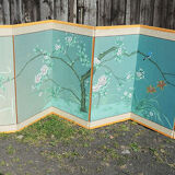 Screen chinese painted birds on branches