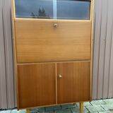 Secretary desk with flap Scandinavian desk Mid-century vintage 1970