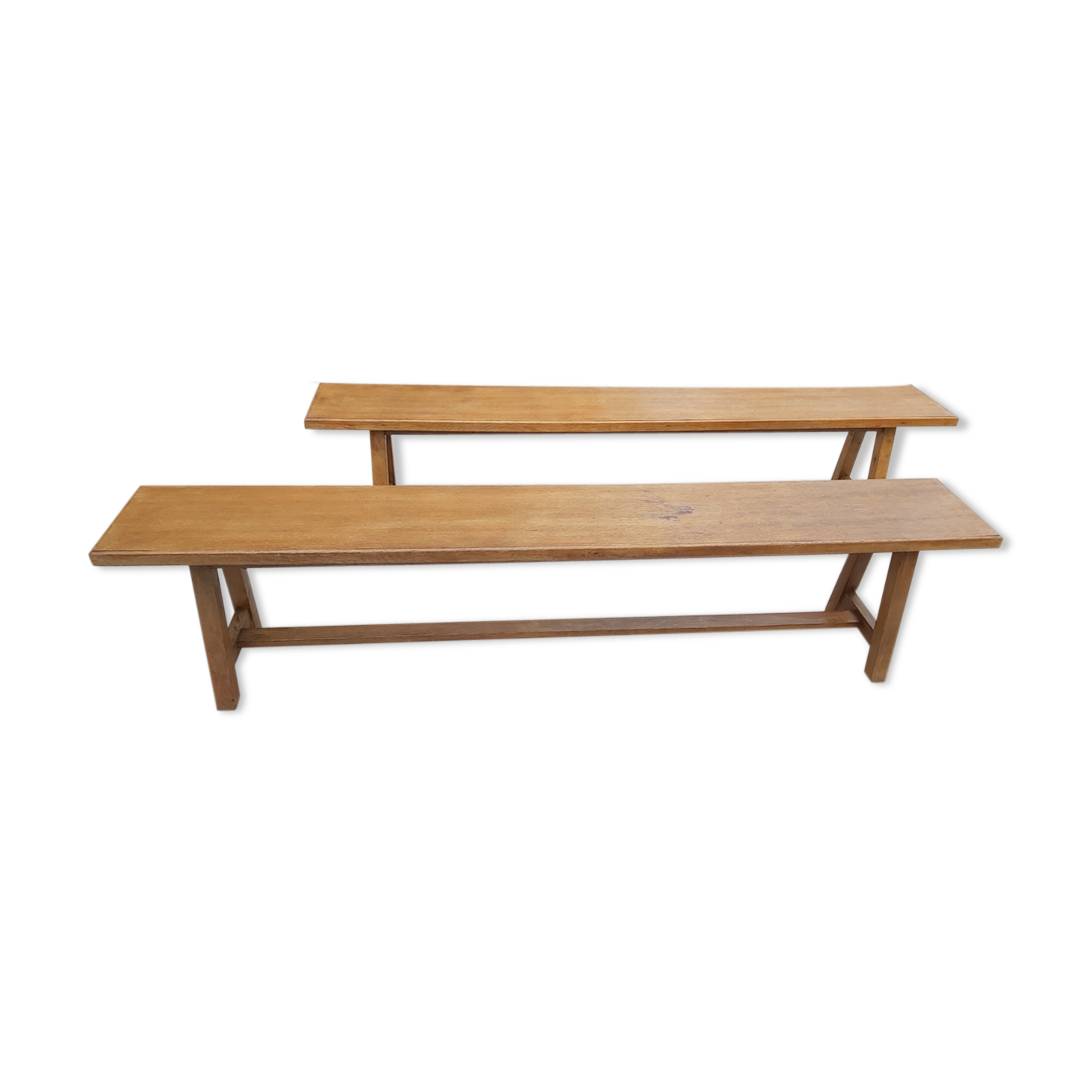 Pair of oak benches