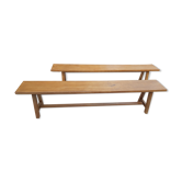 Pair of oak benches