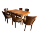 Table art déco + 6 chaises + 2 rallonges
