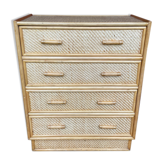 Rattan chest of drawers