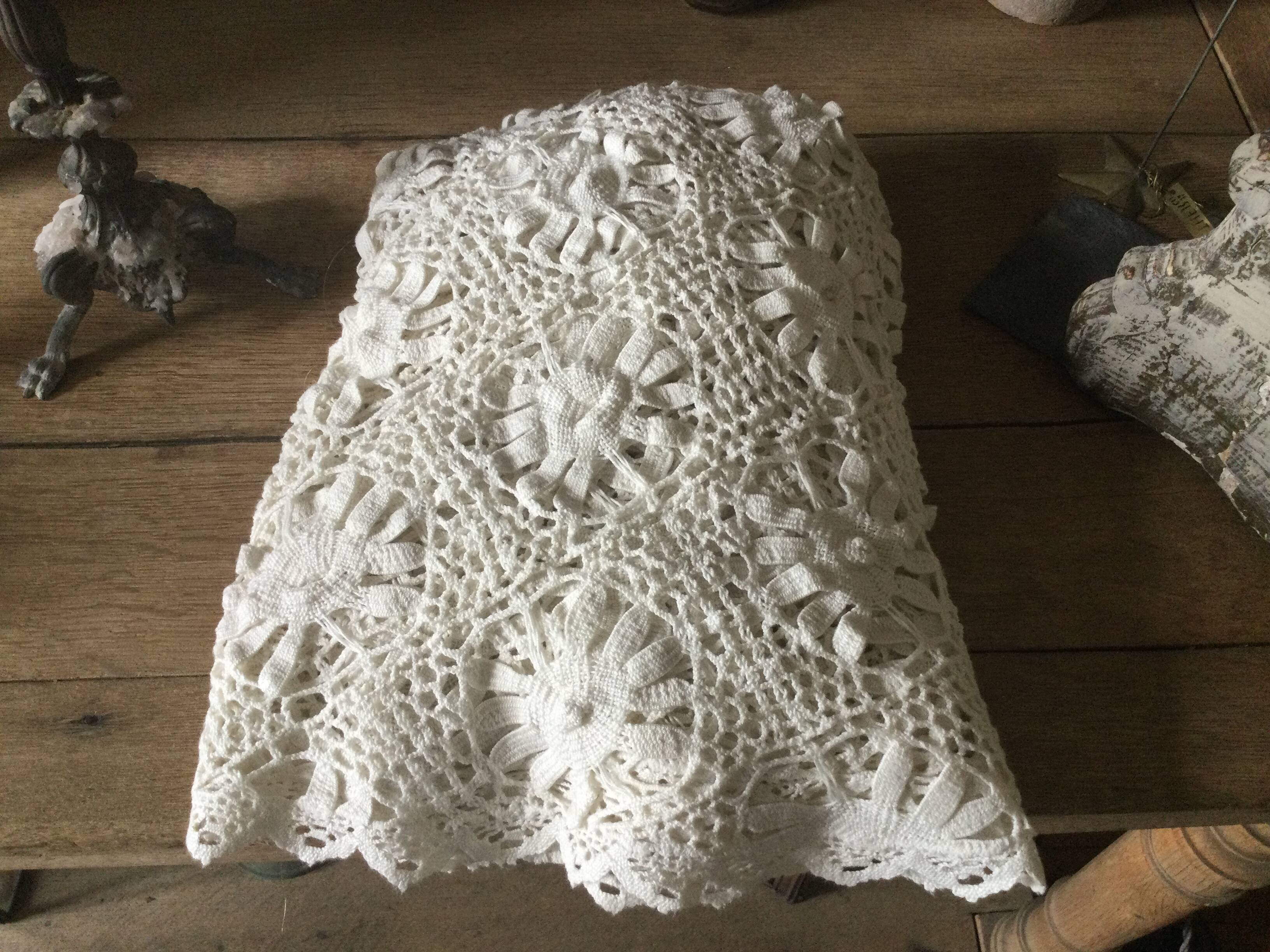 Antique crochet tablecloth