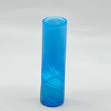 Coloured glass cylinder vase stamped Maure Viel, vintage.