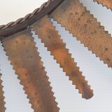 Sunburst mirror vintage 1960 in golden copper metal 50s brutalist 1960s