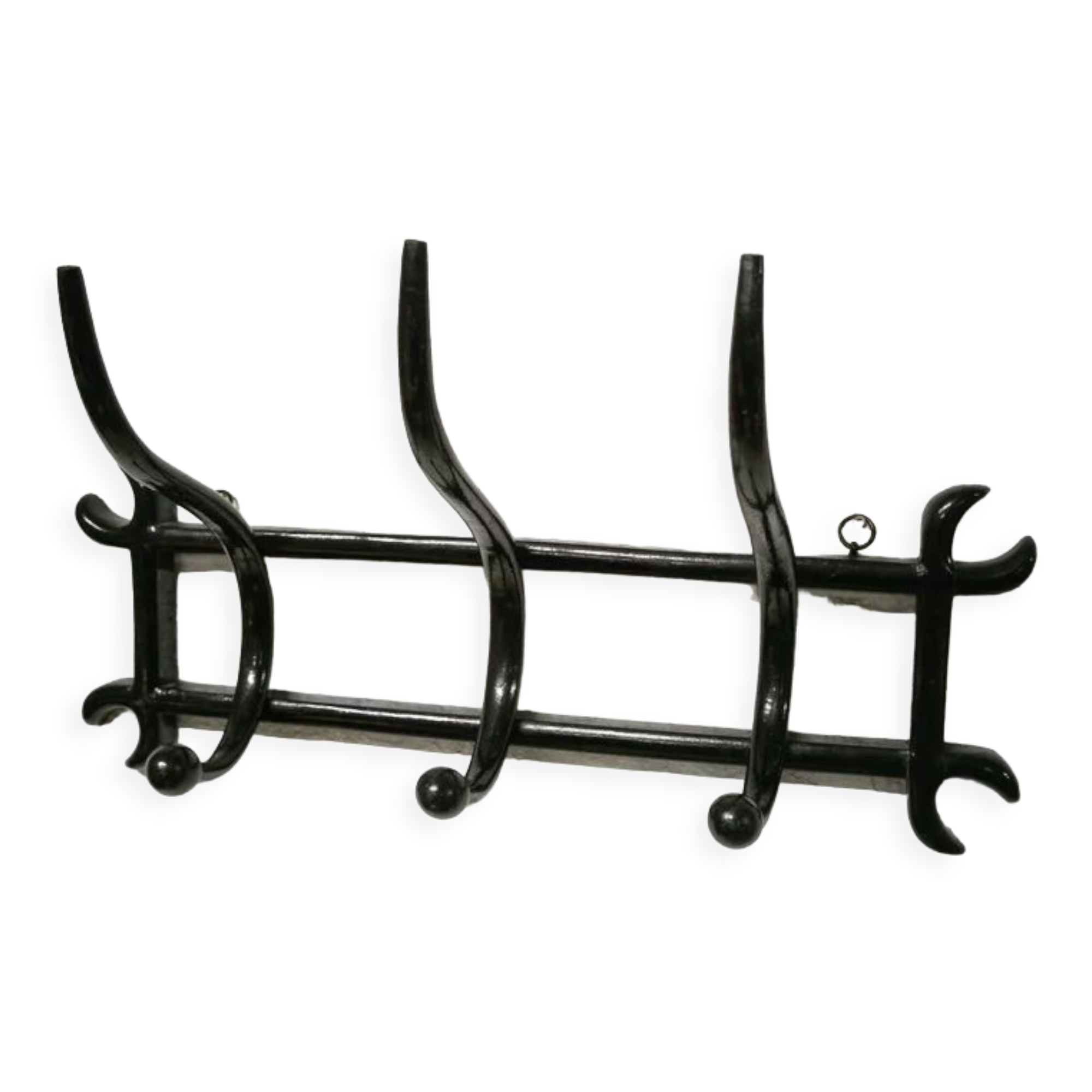 Wall coat rack in curved wood