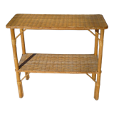 Vintage rattan dessert table 1970