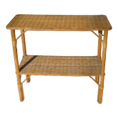 Console rotin vintage 1970