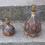 Set of 2 stoneware lamps by Jean Claude Courjault La Cerisaie.