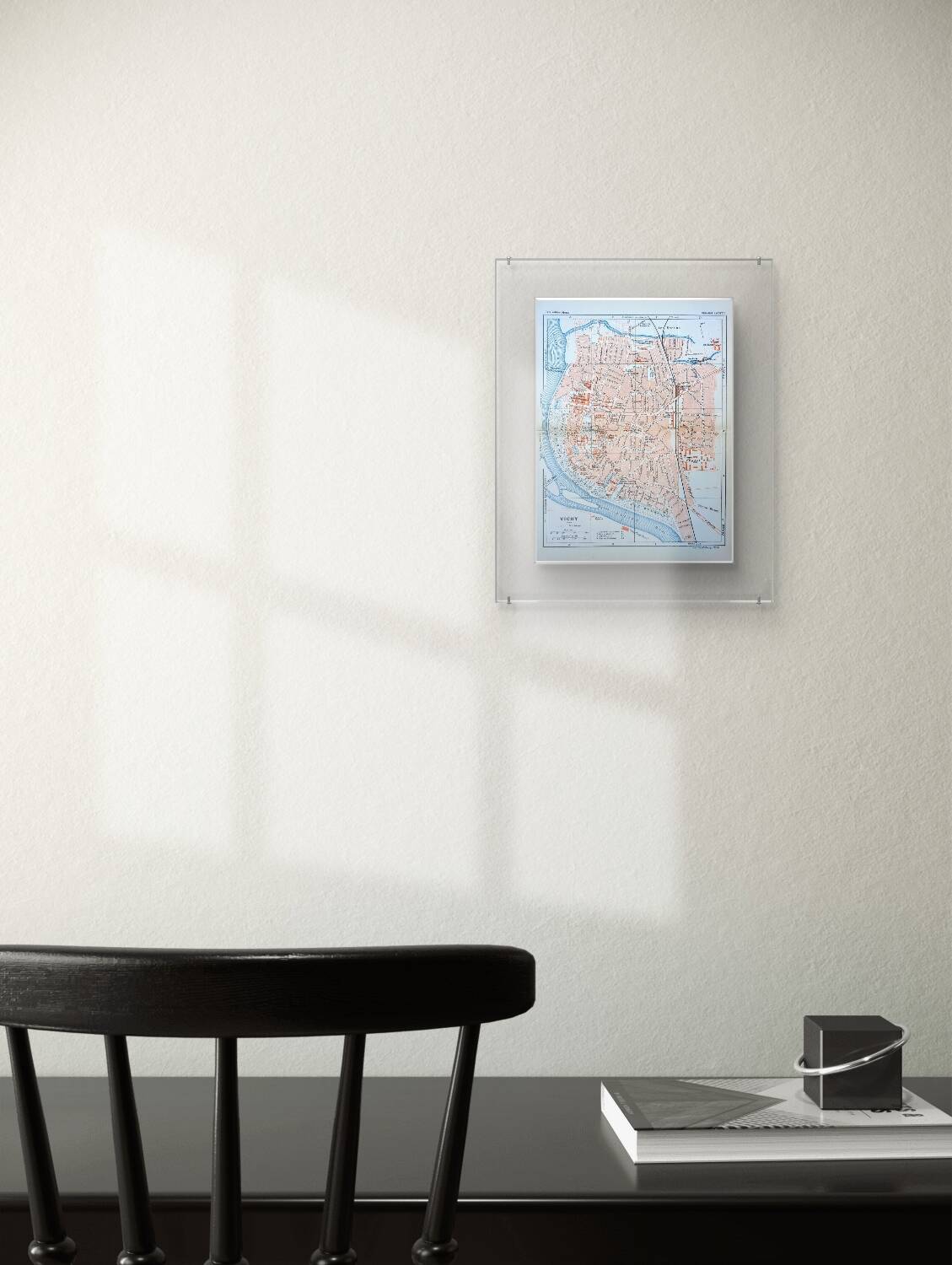 Printed in 1931, map of Vichy, Allier.