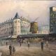 Oil on canvas caroline burnett paris moulin rouge + gilded wooden frame