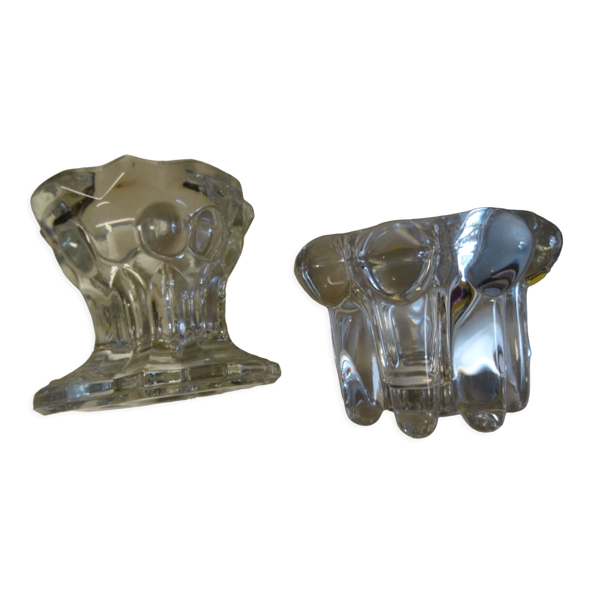 Set of 2 glass candle holders
