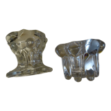 Set of 2 glass candle holders
