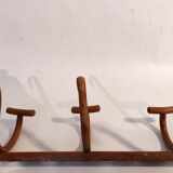 Curved wooden coat rack 3 walnut hooks Jacob & joseph Kohn 1900/1920.