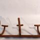 Curved wooden coat rack 3 walnut hooks Jacob & joseph Kohn 1900/1920.