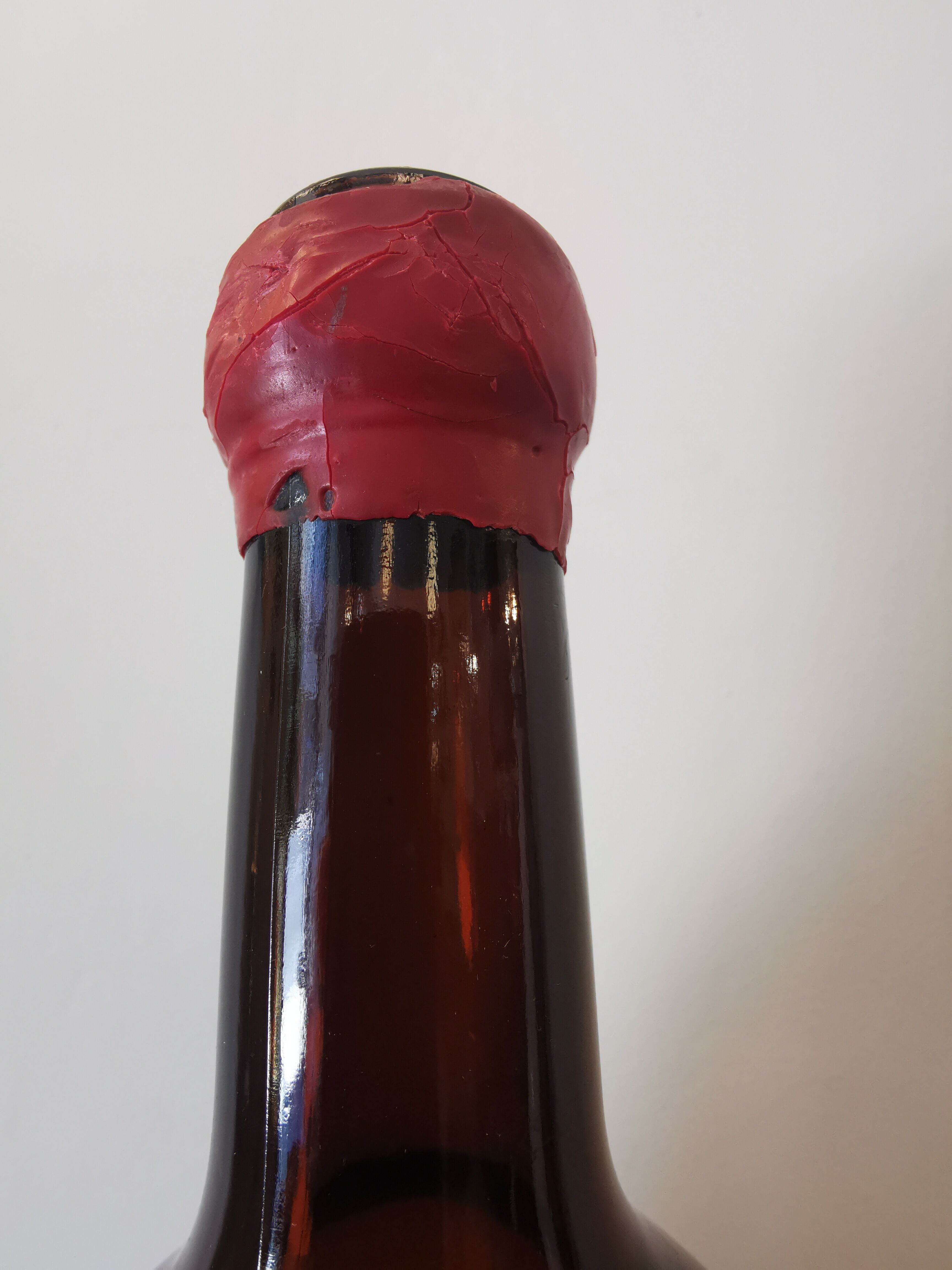 Vintage xxl bottle (46cm)in amber blown glass