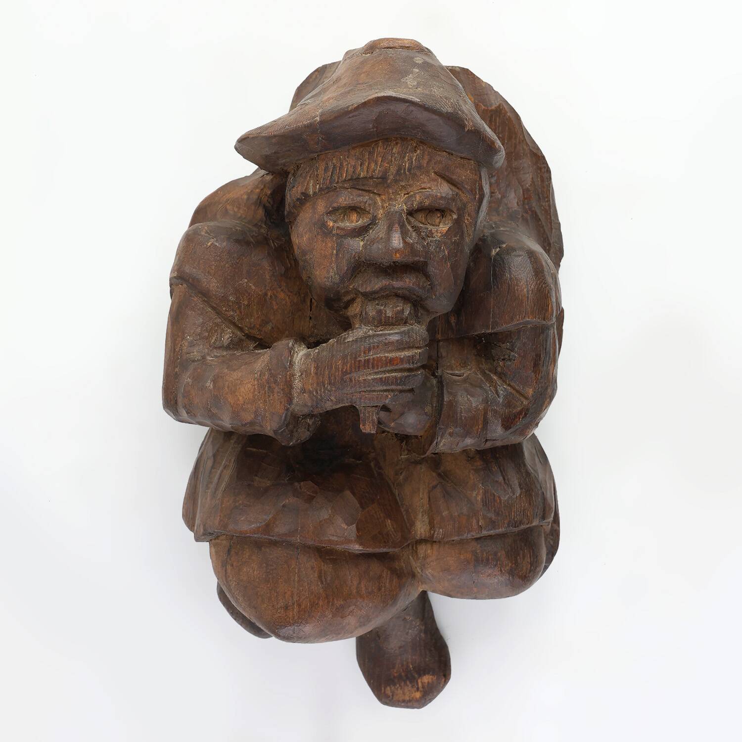 Hand-Carved Oak Wall Figure of a man, France ca. 1850