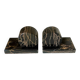 Pair of Portoro marble bookends